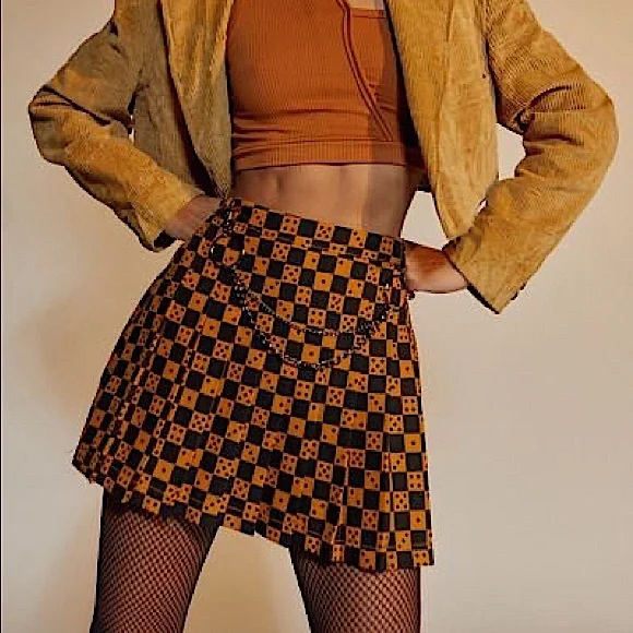 ★送料・関税込★MISCHIEF★CHECKERED MINI SKIRT★BROWN MULTI 28101800_57649053_322.jpg